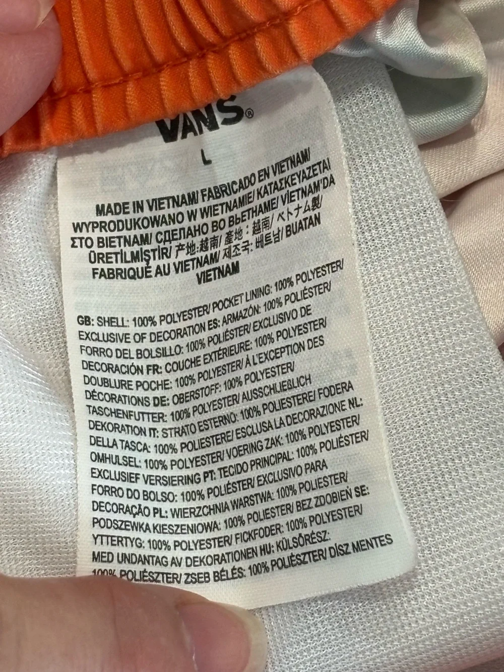 Vans Primary Floral Volley Board Shorts Orange Swim Trunks Blue White Mens Large